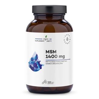 Aura Herbals MSM 1400 mg, siarka organiczna, 120 kapsułek - zdjęcie produktu