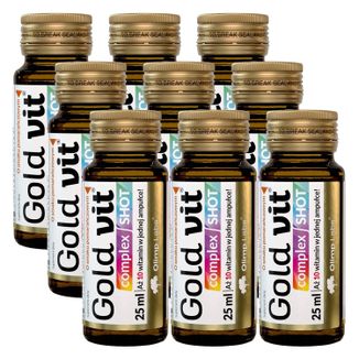 Olimp Gold-Vit Complex Shot, ampułka szklana, smak pomarańczowy, 9 x 25 ml - zdjęcie produktu