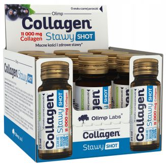 Olimp Collagen Stawy Shot, szklana ampułka, smak czarnej porzeczki, 9 x 25 ml - zdjęcie produktu
