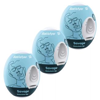 Zestaw Satisfyer Masturbator Egg Savage, stymulator dla mężczyzn, 3 sztuki - zdjęcie produktu