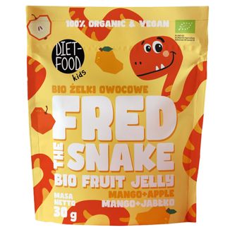 Fred The Snake, żelki owocowe, mango i jabłko, Bio, 30 g - zdjęcie produktu