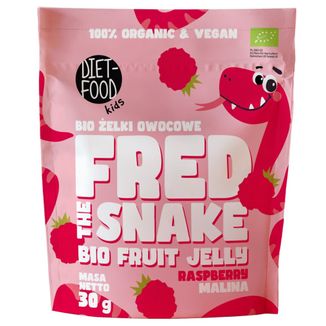 Fred The Snake, żelki owocowe, malina, Bio, 30 g - zdjęcie produktu