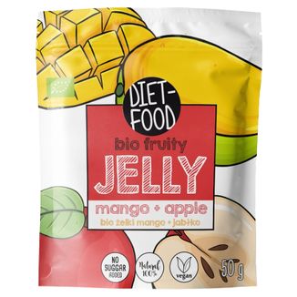 Diet-Food Jelly, żelki owocowe, mango-jabłko, Bio, 50 g KRÓTKA DATA Diet-Food Jelly, żelki owocowe, mango-jabłko, Bio, 50 g KRÓTKA DATA - zdjęcie produktu