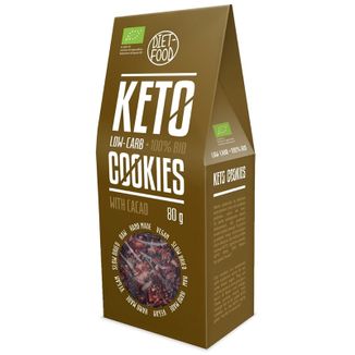 Diet-Food Keto Cookies, ciasteczka z kakao, Bio, 80 g - zdjęcie produktu
