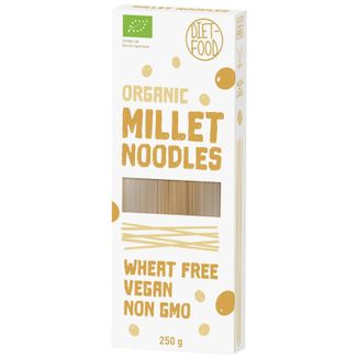 Diet-Food Organic Millet Noodles, bezglutenowy makaron jaglany, Bio, 250 g - zdjęcie produktu