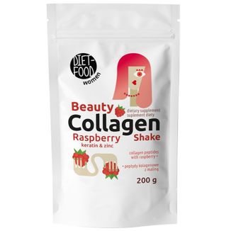 Diet-Food Beauty Collagen Shake, shake kolagenowy z malinami, 200 g - zdjęcie produktu