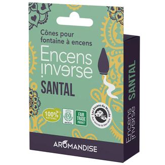 Aromandise Les Encens du Monde, kadzidełka odwrócone, do fontanny, Drzewo Sandałowe, Relaks, 10 sztuk - zdjęcie produktu