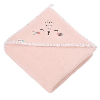 Akuku, ręcznik kąpielowy z kapturem, 100 x 100 cm, frotte, różowy, 1 sztuka - zdjęcie produktu