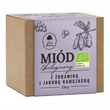 Dary Natury Miód Ekologiczny z żurawiną i jagodą kamczacką, 230 g KRÓTKA DATA - miniaturka zdjęcia produktu
