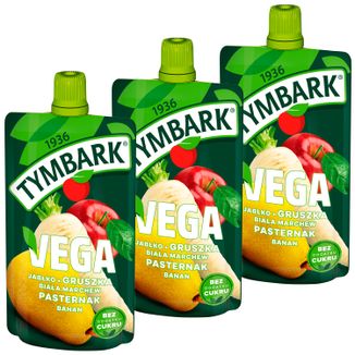Zestaw Tymbark Vega Mus, jabłko, gruszka, biała marchew, pasternak, banan, 3 x 100 g - zdjęcie produktu