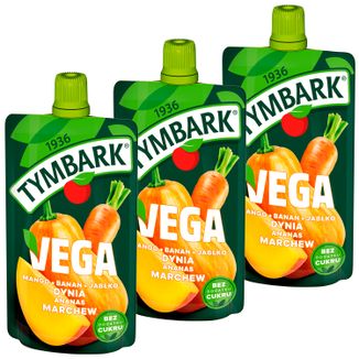 Zestaw Tymbark Vega Mus, mango, banan, ananas, dynia, marchew, jabłko, 3 x 100 g - zdjęcie produktu
