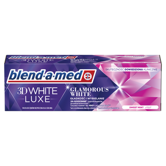 Blend-a-med 3D White Luxe, pasta do zębów, Glamorous White, 75 ml USZKODZONE OPAKOWANIE Blend-a-med 3D White Luxe, pasta do zębów, Glamorous White, 75 ml USZKODZONE OPAKOWANIE - zdjęcie produktu