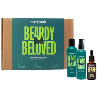 Zestaw Men Rock Beardy Beloved Sicilian Lime, szampon 100 ml + balsam, 100 ml + olejek, 30 ml - zdjęcie produktu
