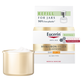 Eucerin Hyaluron Filler + Elasticity, ujędrniający krem przeciwzmarszczkowy na dzień z Thiamidolem, SPF 30, zapas, 50 ml Eucerin Hyaluron Filler + Elasticity, ujędrniający krem przeciwzmarszczkowy na dzień z Thiamidolem, SPF 30, zapas, 50 ml - zdjęcie produktu