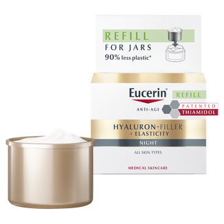 Eucerin Hyaluron Filler + Elasticity, ujędrniający krem przeciwzmarszczkowy na noc z Thiamidolem, zapas, 50 ml - zdjęcie produktu