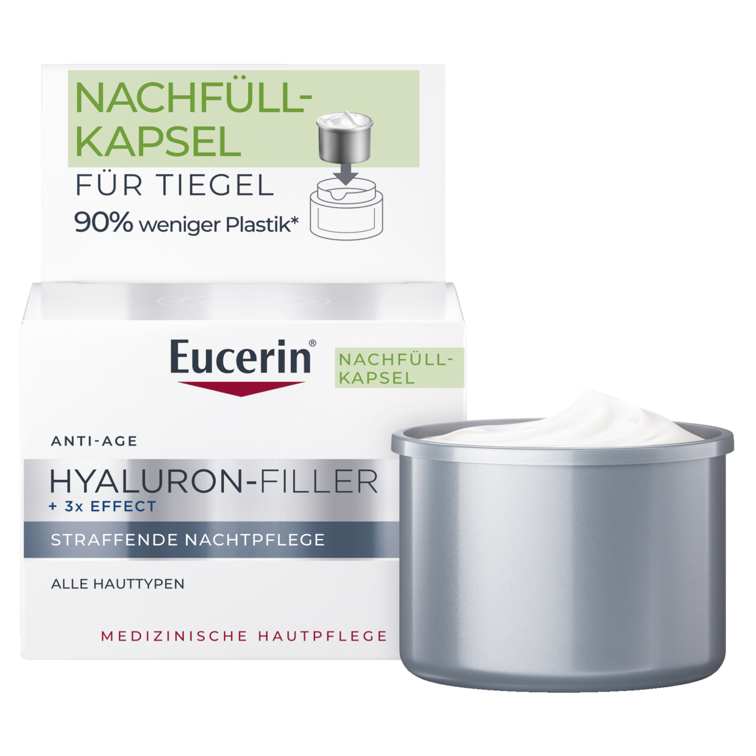 Eucerin Eucerin Hyaluron-Filler, przeciwzmarszczkowy krem do twarzy na noc z kwasem hialuronowym, zapas, 50 ml