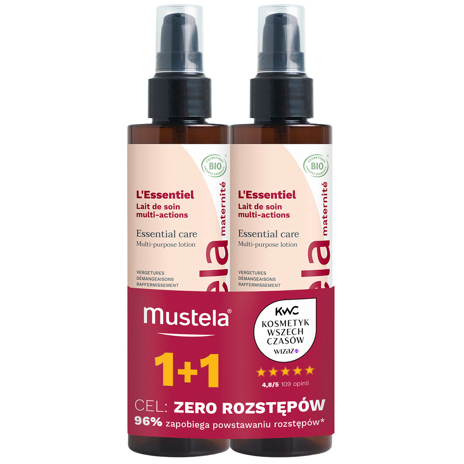 Mustela Zestaw Mustela Maternite Essential Care, wielofunkcyjne mleczko do ciała, dla kobiet w ciąży i po porodzie, 200 ml + 200 ml gratis — Inhaltsstoffe und Bewertung