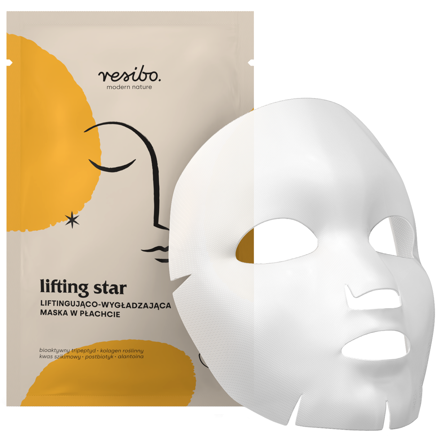 Resibo Lifting Star, liftend-glättend Tuchmaske, 1 Stück