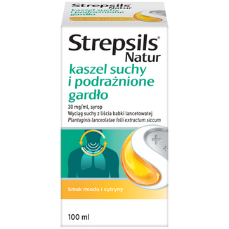 Strepsils Natur kaszel suchy 30 mg/ml, syrop, 100 ml - zdjęcie produktu