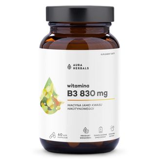 Aura Herbals Witamina B3, niacyna, 60 kapsułek - zdjęcie produktu