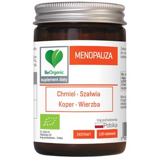 BeOrganic Menopauza Bio 450 mg, 100 tabletek - zdjęcie produktu