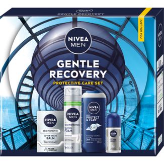 Zestaw Nivea Men Gentle Recovery, żel do golenia, 200 ml + balsam po goleniu, 100 ml + żel pod prysznic 3w1, 250 ml + antyperspirant, roll-on, 50 ml Zestaw Nivea Men Gentle Recovery, żel do golenia, 200 ml + balsam po goleniu, 100 ml + żel pod prysznic 3w1, 250 ml + antyperspirant, roll-on, 50 ml - zdjęcie produktu