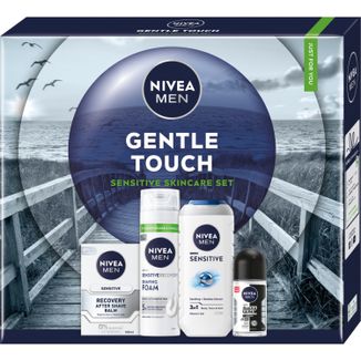 Zestaw Nivea Men Gentle Touch, pianka do golenia, 200 ml + balsam po goleniu, 100 ml + żel pod prysznic 3w1, 250 ml + antyperspirant, roll-on, 50 ml Zestaw Nivea Men Gentle Touch, pianka do golenia, 200 ml + balsam po goleniu, 100 ml + żel pod prysznic 3w1, 250 ml + antyperspirant, roll-on, 50 ml - zdjęcie produktu