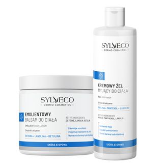 Zestaw Sylveco Dermo Skóra Atopowa, emolientowy balsam do ciała, 400 ml + kremowy żel myjący do ciała, 400 ml - zdjęcie produktu