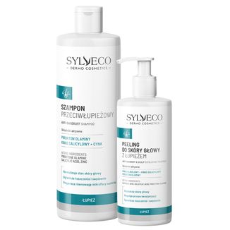 Zestaw Sylveco Dermo Łupież, szampon przeciwłupieżowy, 300 ml + peeling do skóry głowy z łupieżem, 150 ml - zdjęcie produktu