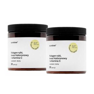 Zestaw Sundose For Skin Anti-Aging, kolagen rybi, kwas hialuronowy i witamina C, smak pomarańczowy, 2 x 309,04 g - zdjęcie produktu