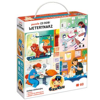 CzuCzu Co robi weterynarz, puzzle dla dzieci, od 4 roku, 60 elementów - zdjęcie produktu