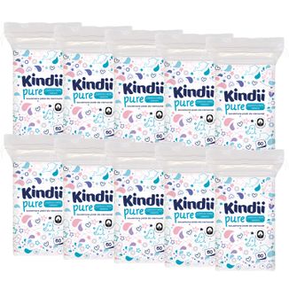 Zestaw Kindii Pure, bawełniane płatki dla niemowląt, 10 x 60 sztuk - zdjęcie produktu