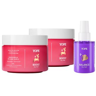 Zestaw Yope Boost My Hair, maska do włosów zniszczonych z bioceramidami, 2 x 250 ml + sól morska z algami do stylizacji włosów, 100 ml - zdjęcie produktu