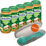 Zestaw BoboVita Obiadek, potrawka z kurczakiem i szpinakiem, po 12 miesiącu, 5 x 250 g + Canpol, zestaw sztućców w etui, dla dzieci, gratis - miniaturka zdjęcia produktu