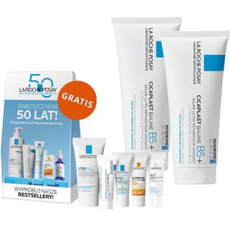 Zestaw La Roche-Posay Cicaplast Baume B5+, kojący balsam regenerujący, 2 x 100 ml + box z mini produktami gratis - zdjęcie produktu