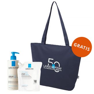 Zestaw La Roche-Posay Lipikar Syndet AP+, krem myjący do ciała uzupełniający poziom lipidów, od urodzenia, 400 ml + refill, 400 ml + torba gratis - zdjęcie produktu