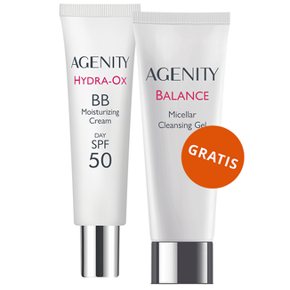 Agenity Hydra-Ox, nawilżający krem BB, SPF 50, 20 medium beige, 30 ml + micelarny żel oczyszczający, 40 ml gratis - zdjęcie produktu