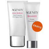 Agenity Age-Shield, multi-ochronny krem przeciwstarzeniowy, SPF 50, 50 ml + micelarny żel oczyszczający, 40 ml gratis - miniaturka zdjęcia produktu