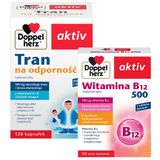 Zestaw Doppelherz aktiv Tran na odporność, 120 kapsułek + Witamina B12 500, 30 tabletek Zestaw Doppelherz aktiv Tran na odporność, 120 kapsułek + Witamina B12 500, 30 tabletek - miniaturka zdjęcia produktu