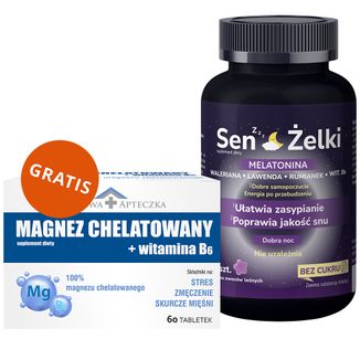 Sen Żelki, smak owoców leśnych, 60 sztuk + Magnez chelatowany + witamina B6, 60 tabletek gratis - zdjęcie produktu