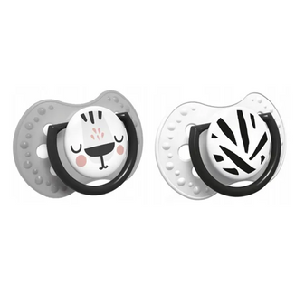 Lovi, smoczek uspokajający, 0-6 miesięcy, silikonowy, dynamiczny, Salt & Pepper, 2 sztuki Lovi, smoczek uspokajający, 0-6 miesięcy, silikonowy, dynamiczny, Salt & Pepper, 2 sztuki - zdjęcie produktu