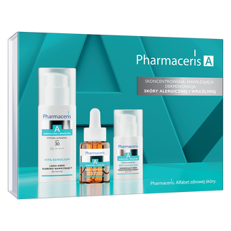 Zestaw Pharmaceris A 2025, lekki krem głęboko nawilżający, SPF 30, 50 ml + regenerujący duo koncentrat, 30 ml + regenerujący krem przeciwzmarszczkowy pod oczy, 15 ml - zdjęcie produktu