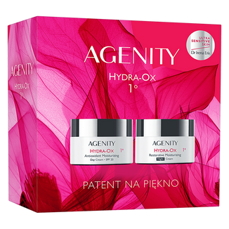 Zestaw Agenity 1º Hydra-Ox 2025, antyoksydacyjny krem nawilżający na dzień, SPF 20, 50 ml + odbudowujący krem nawilżający na noc, 50 ml - zdjęcie produktu