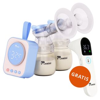 Momini TwinPump, laktator elektroniczny, podwójny, 4-fazowy + LittleCare, termometr na podczerwień gratis - zdjęcie produktu