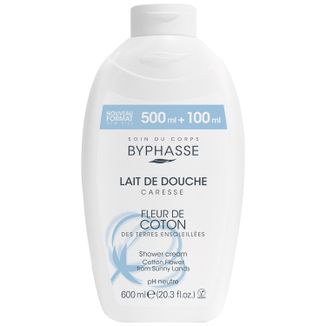 Byphasse Caresse, krem pod prysznic, kwiat bawełny, 600 ml Byphasse Caresse, krem pod prysznic, kwiat bawełny, 600 ml - zdjęcie produktu