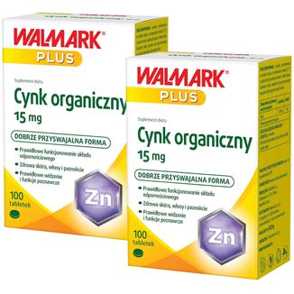 Zestaw Walmark Cynk organiczny 15 mg, 2 x 100 tabletek - zdjęcie produktu