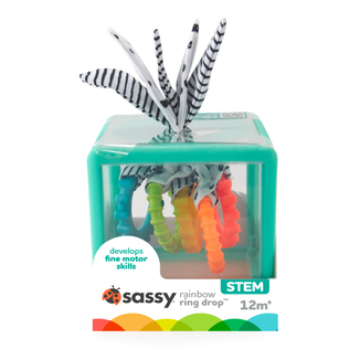 Sassy, manipulacyjna kostka senroryczna Montessori, od 12 miesiąca, 1 sztuka - zdjęcie produktu