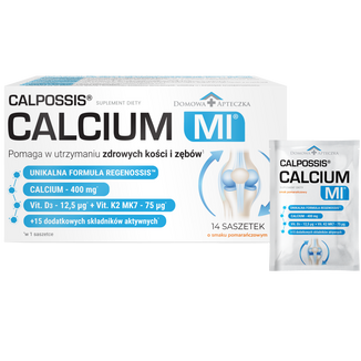 Calpossis Calcium MI, smak pomarańczowy, 14 saszetek Calpossis Calcium MI, smak pomarańczowy, 14 saszetek - zdjęcie produktu