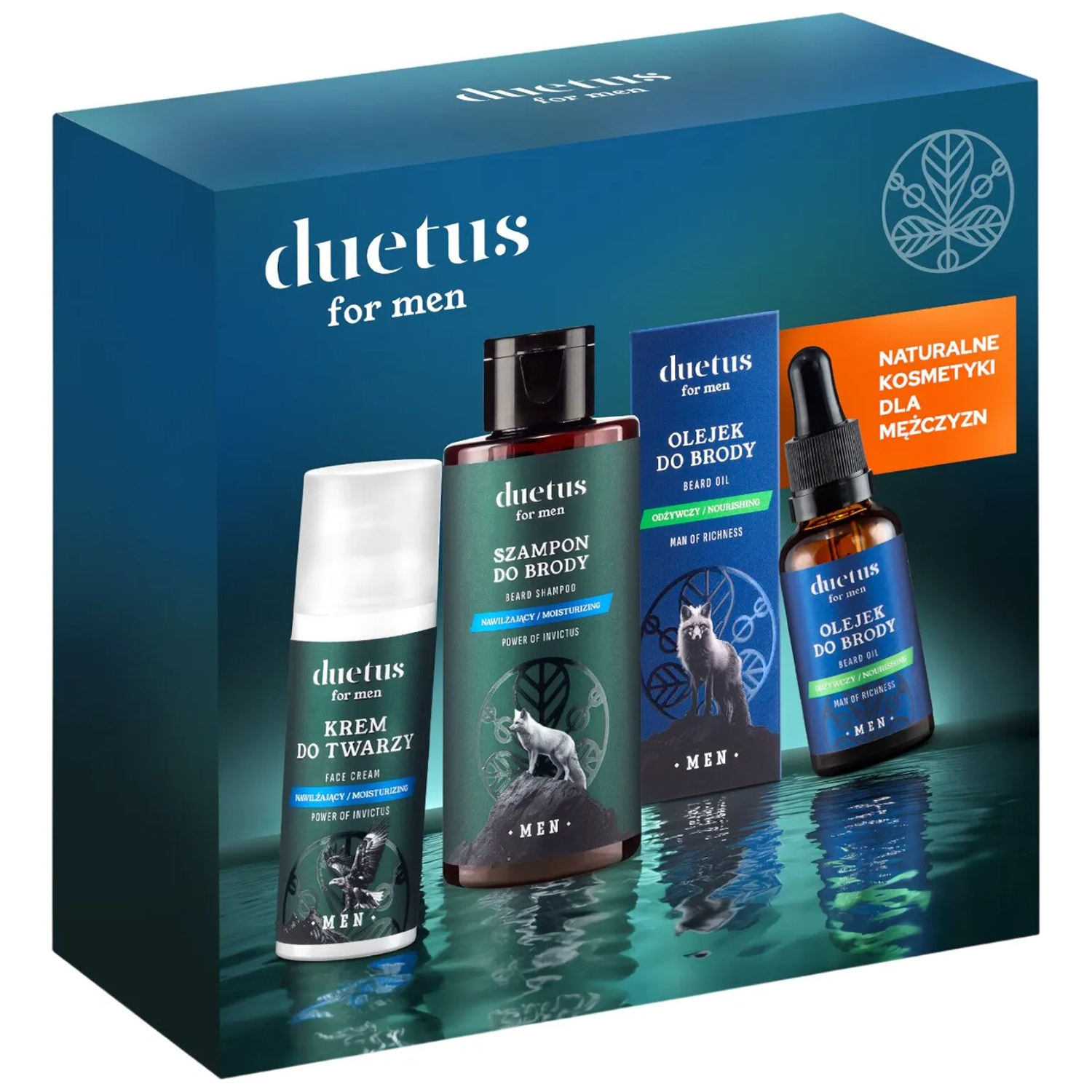 Duetus Zestaw Duetus For Men Twarz i broda, szampon do brody, 145 ml + krem do twarzy, 50 ml + olejek do brody, 30 ml — Inhaltsstoffe und Bewertung
