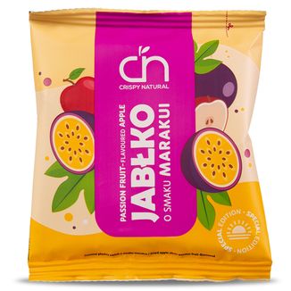 Crispy Natural, suszone chipsy z jabłka o smaku marakui, 18 g - zdjęcie produktu
